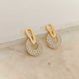 brinco círculo cravejado