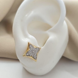 brinco LV caneta rhodio cravejado