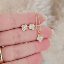 conjunto trevo cravejado