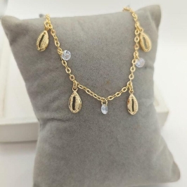 tornozeleira búzio e pedra