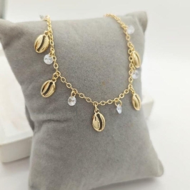 tornozeleira búzio e pedrinha