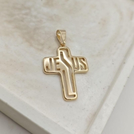 pingente cruz escrita jesus