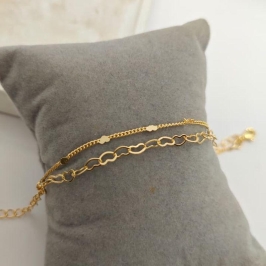 pulseira dupla de coração