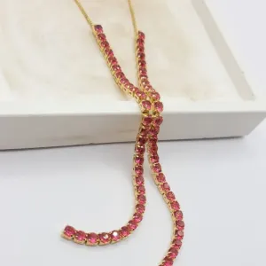 colar pedra rosa