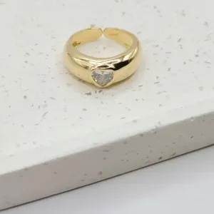 anel coração de cristal