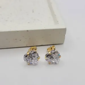 brinco coração cristal