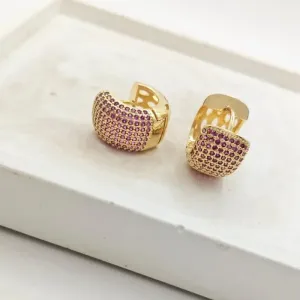brinco argola rosa larga -1.8cm
