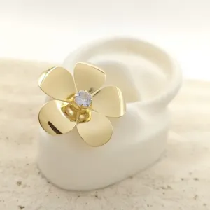 brinco flor com ponto de luz