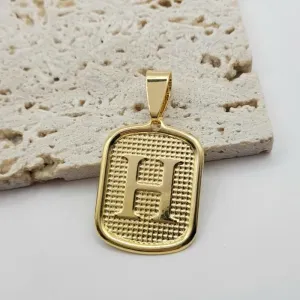 pingente medalha letra H