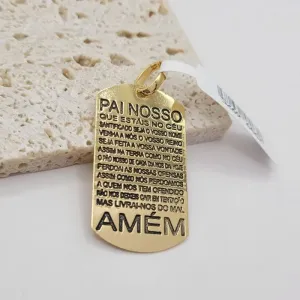 pingente medalha oração pai nosso
