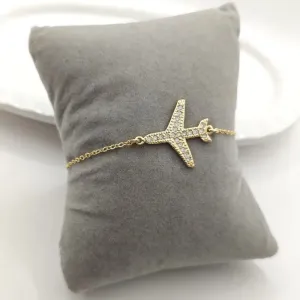 pulseira avião cravejado