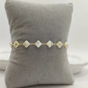 pulseira trevo de pérola