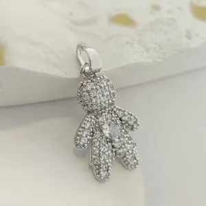 pingente menino cravejado cristal rhódio