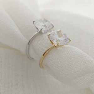 anel solitário pedra grande