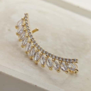 brinco ear hook cravejado individual esquerdo