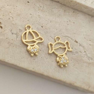 pingente filho vazado com zirconia