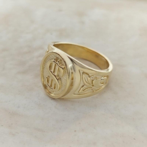 anel masculino cifrão