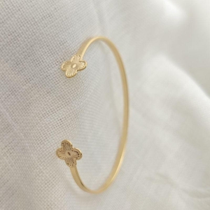 bracelete trevo chapado