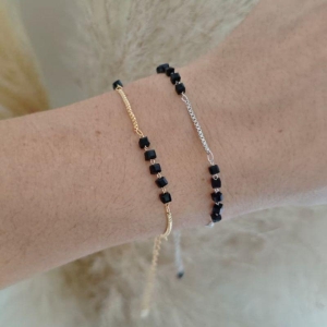 pulseira pedras pretas