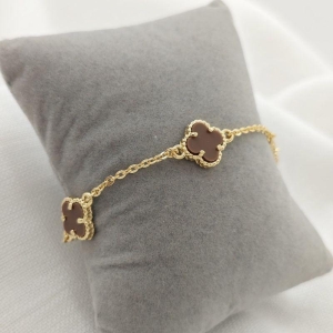 pulseira trevo marrom P