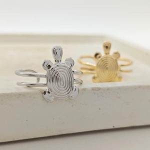 anel tartaruga em fio duplo rhodio