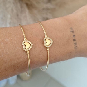 bracelete com coração de encaixe