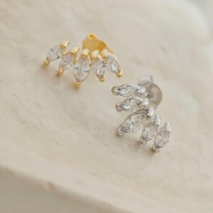 brinco ear cuff de pedra