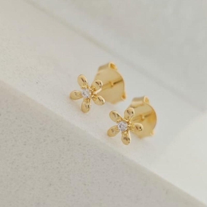 brinco mini flor infantil