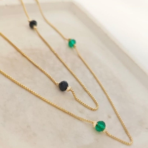 chocker cristal preto espaçado