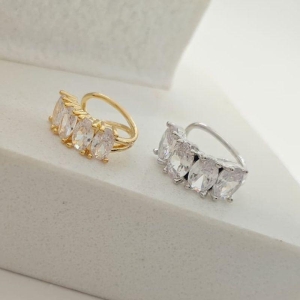 piercing fake com pedras rhodio