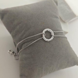 pulseira dupla com circulo rhodio