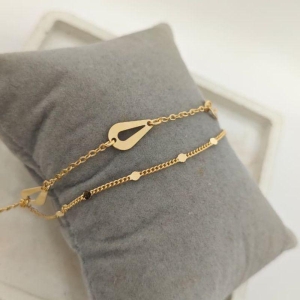 pulseira dupla com gota