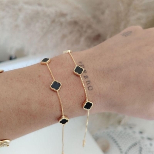 pulseira trevo preto