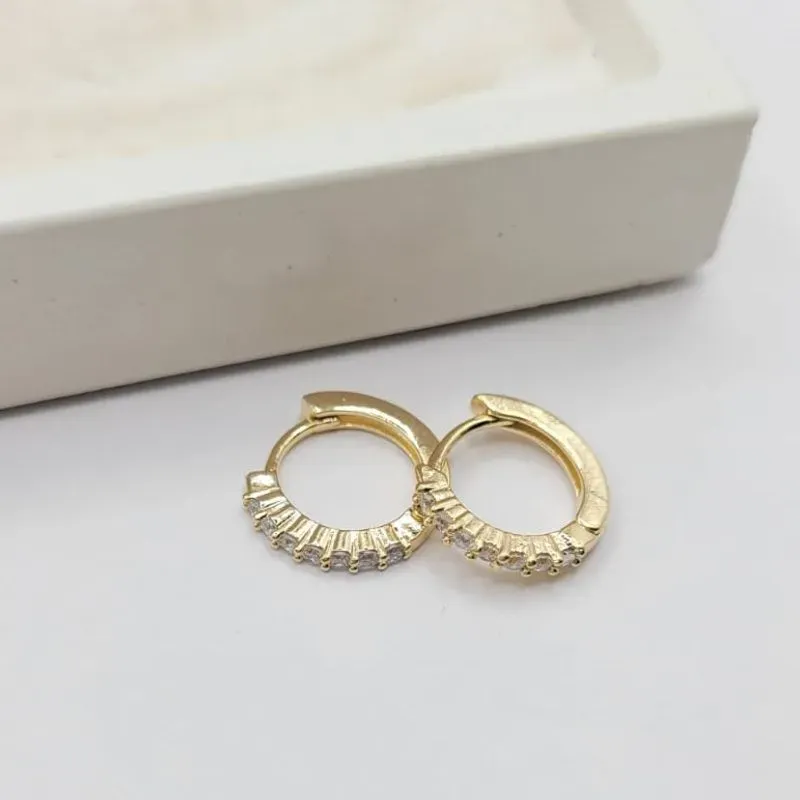 brinco argola com zirconia 1.2cm