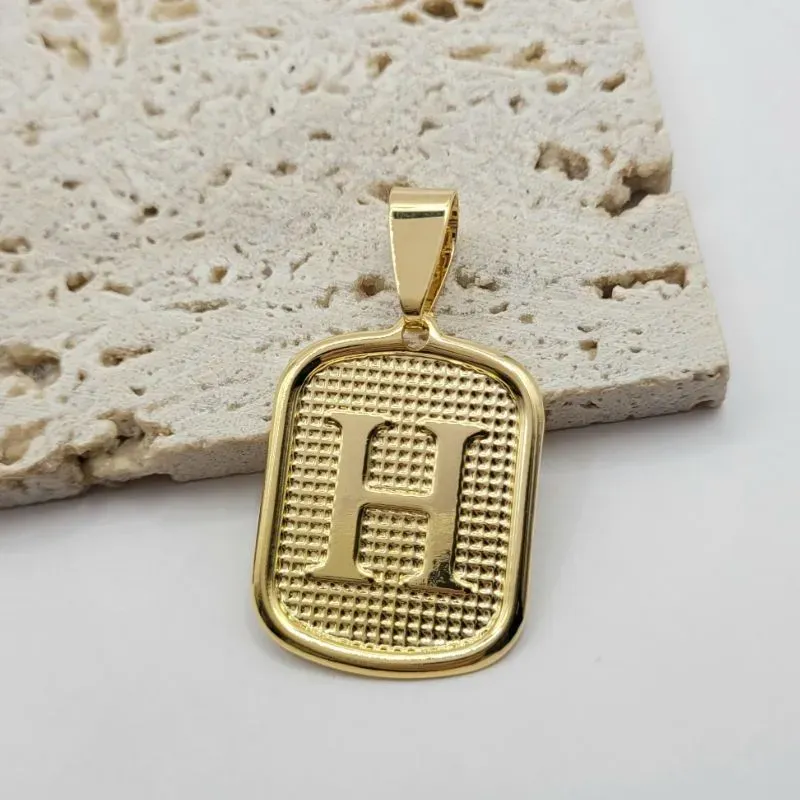 pingente medalha letra H