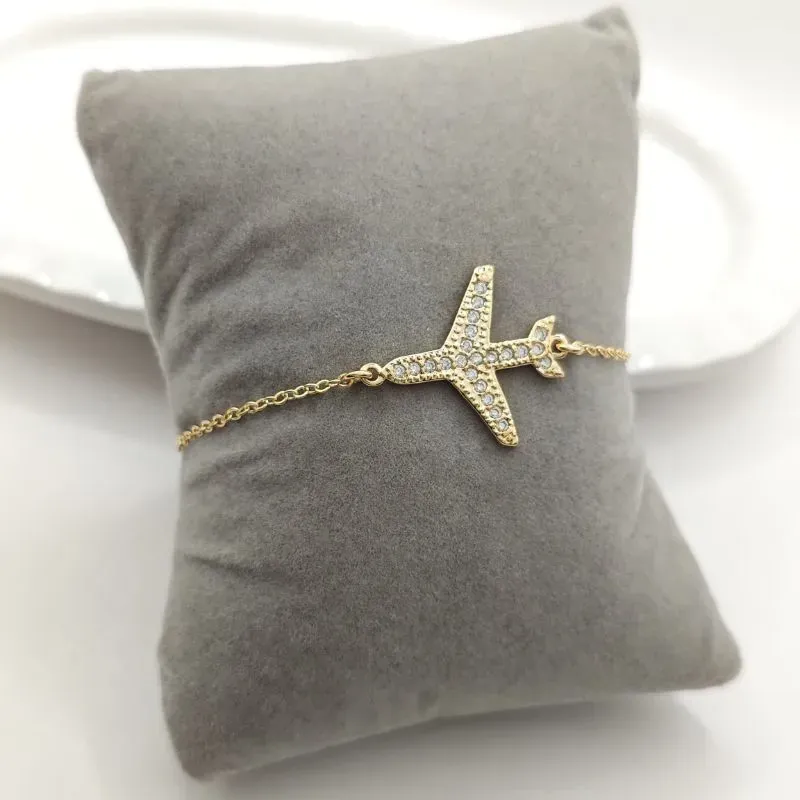 pulseira avião cravejado