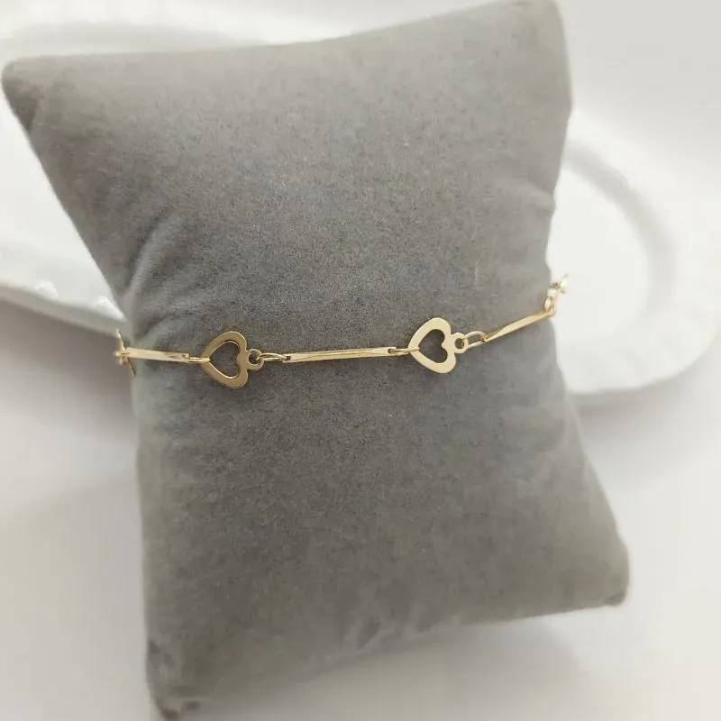 pulseira fina coração liso