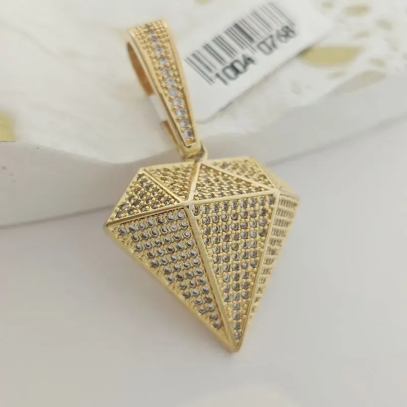 pingente diamente cravejado