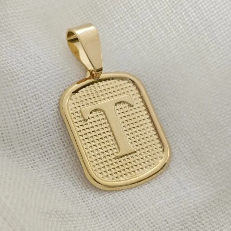 pingente medalha letra T
