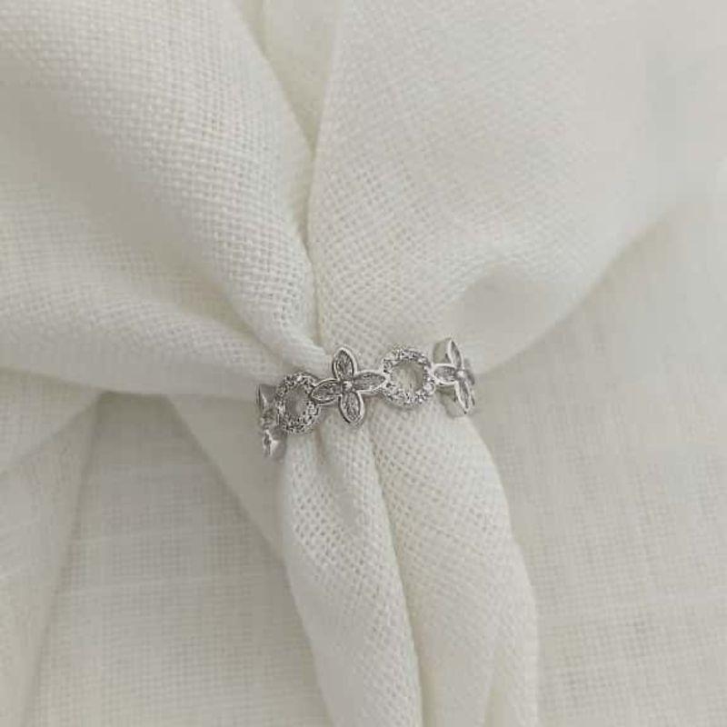 anel LV cristal rhodio