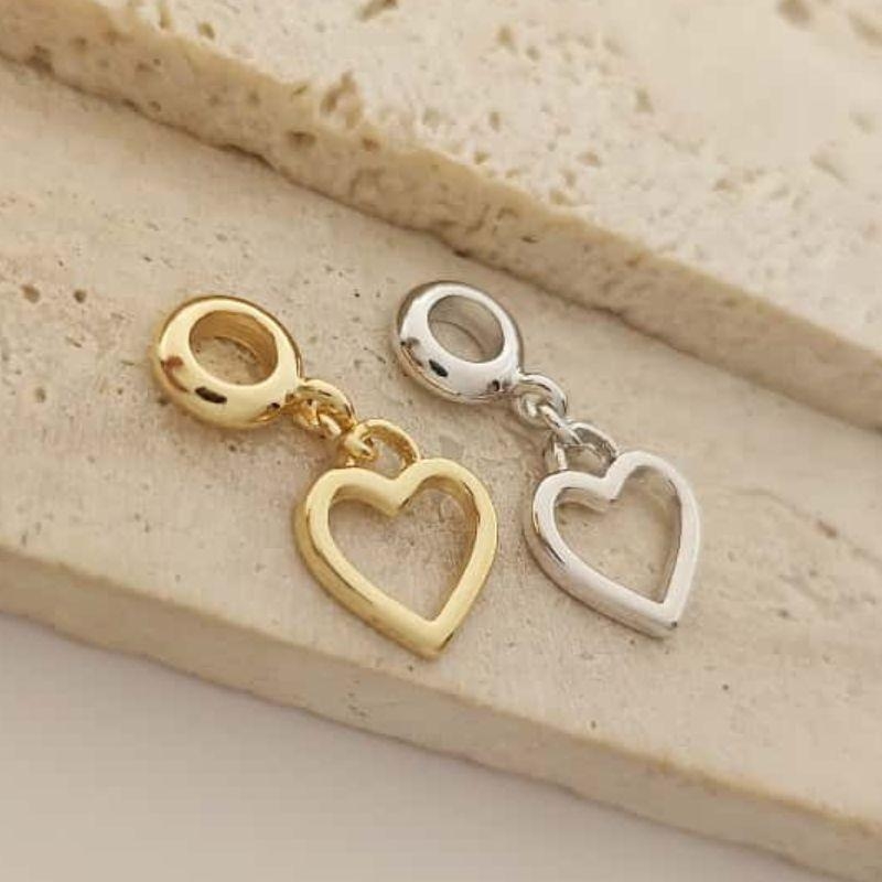 berloque de coração vazado rhodio