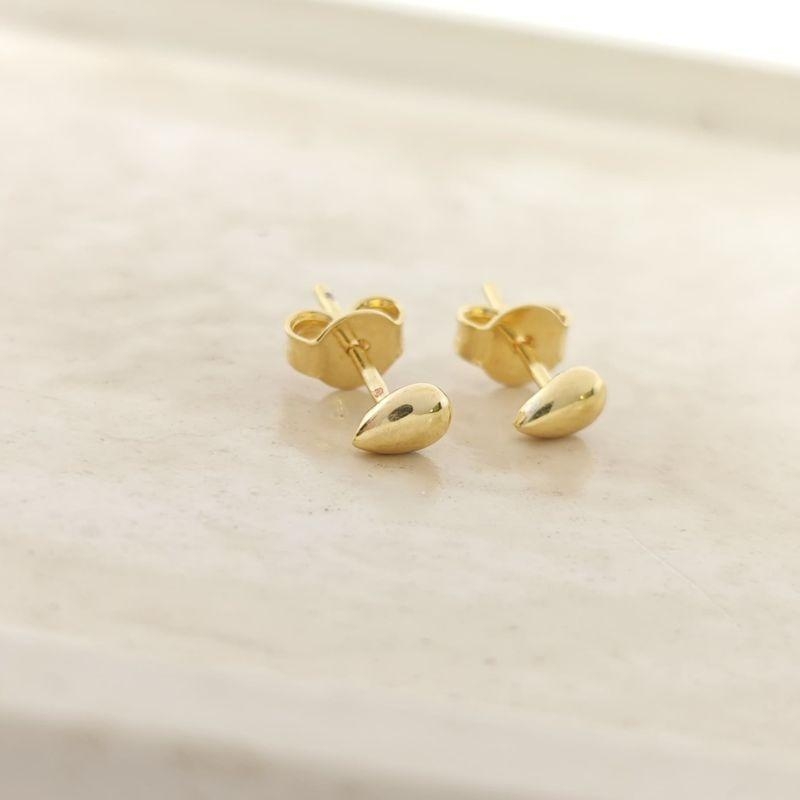 brinco feminino gota lisa dourada