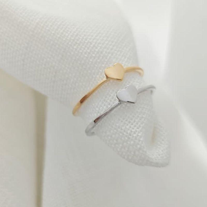 anel com coração liso