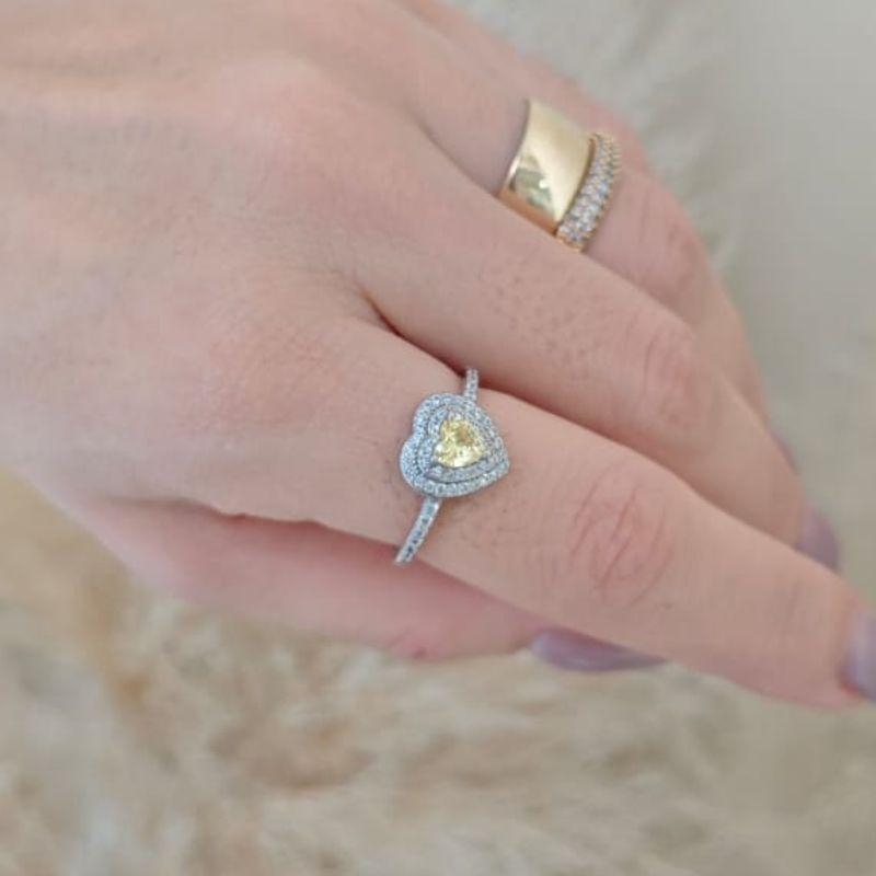 anel coração cor cítrica