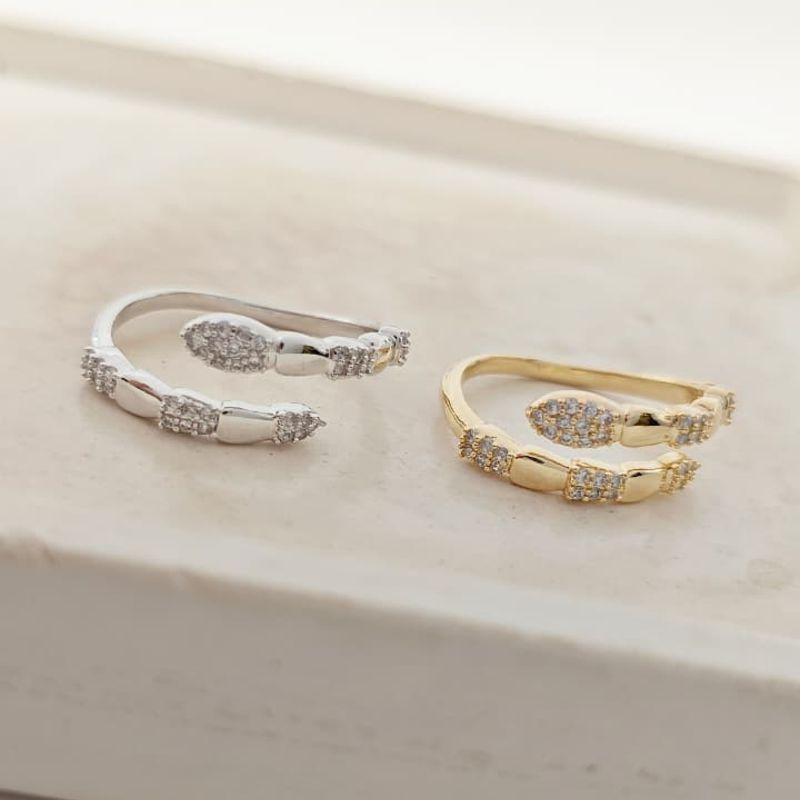 anel de cobra com zircônia