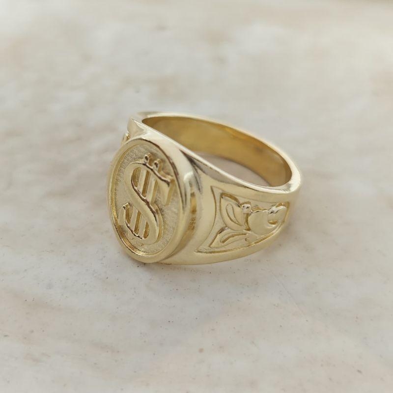 anel masculino cifrão