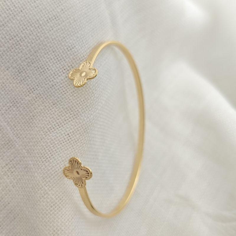 bracelete trevo chapado