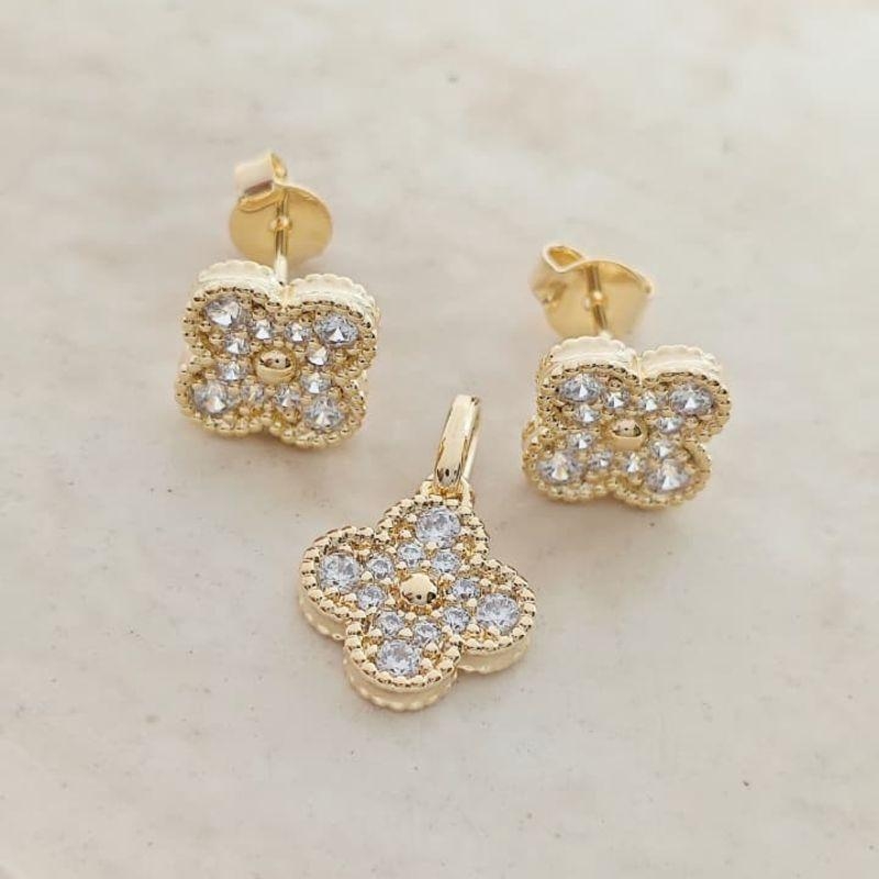 conjunto de trevo cristal