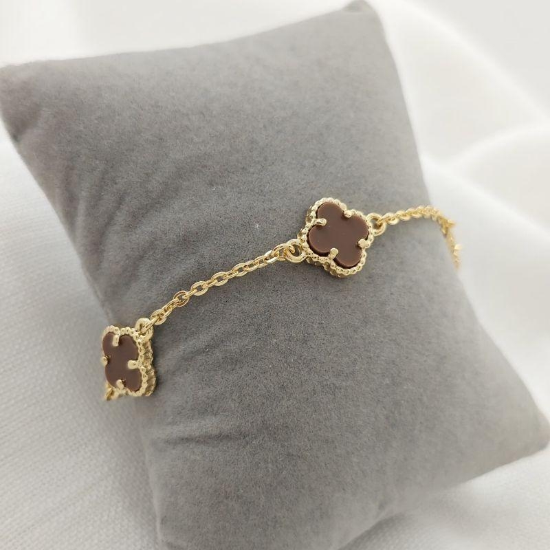 pulseira trevo marrom P