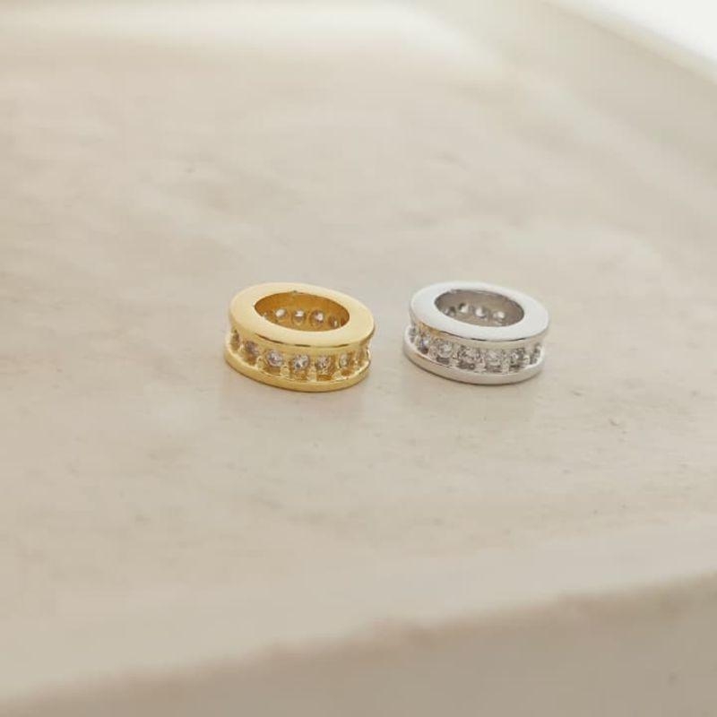 berloque separador com zirconia rhodio